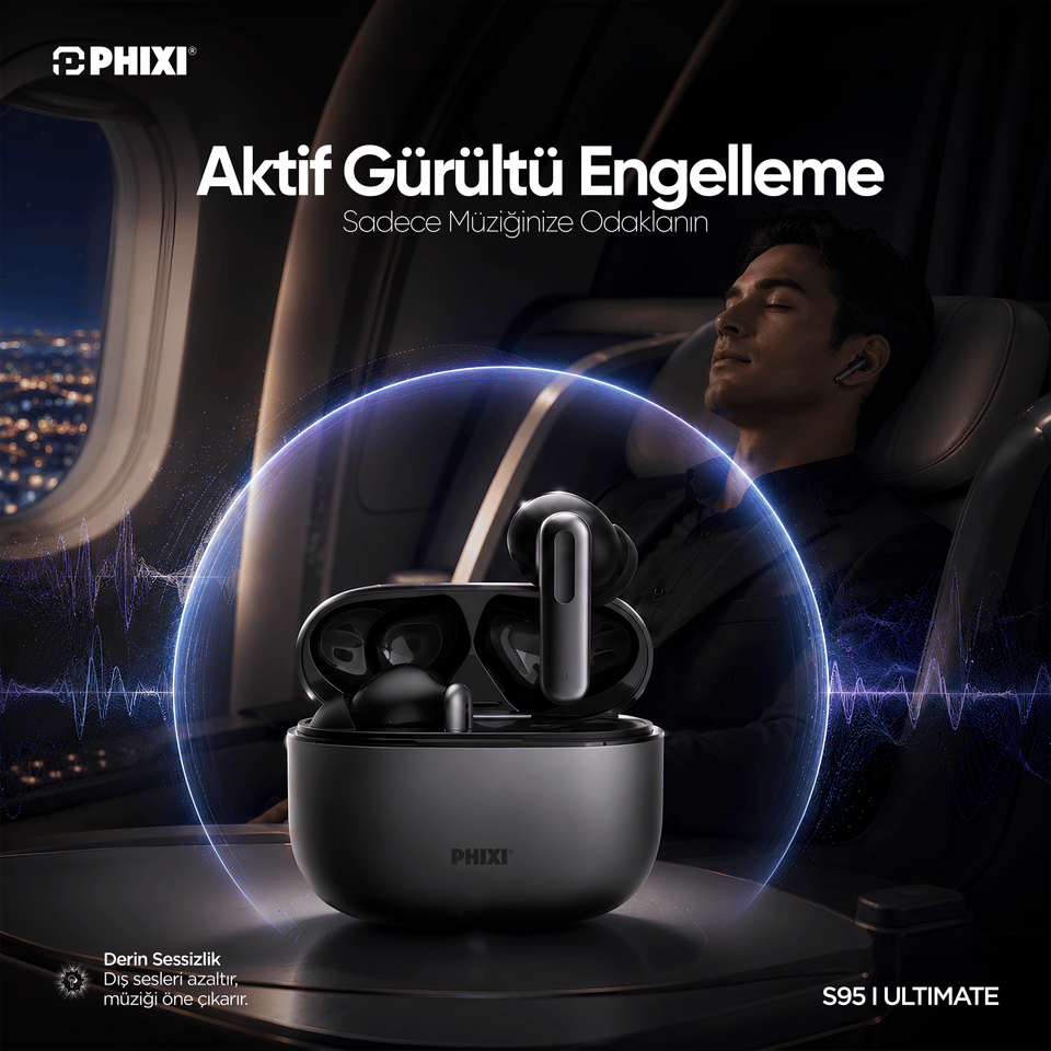 PHİXİ ULTIMATE S95 ANC-ENC YAPAY ZEKA DESTEKLİ BLUETOOTH KULAKLIK