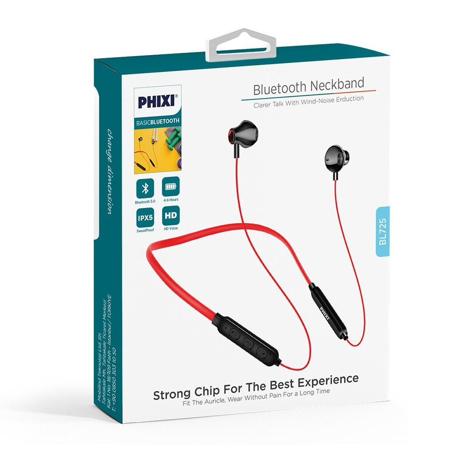 Phixi Basic BL725 IPX5 Boyundan Askılı Bluetooth Kulaklık