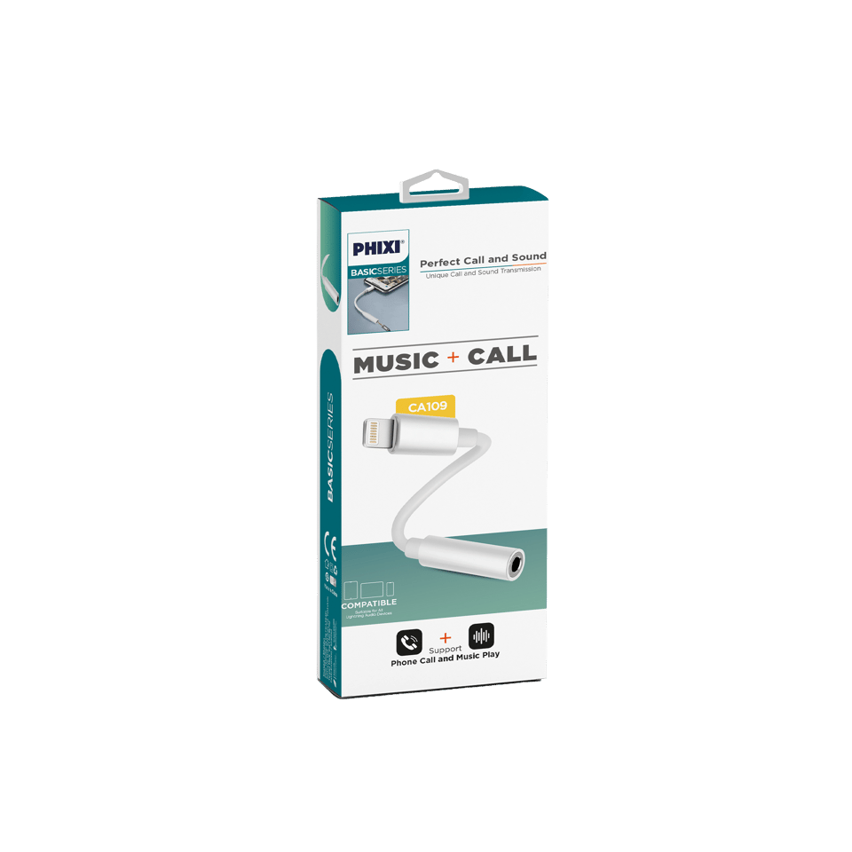 Phixi Basic CA109 Lightning to AUX Silicone Cable