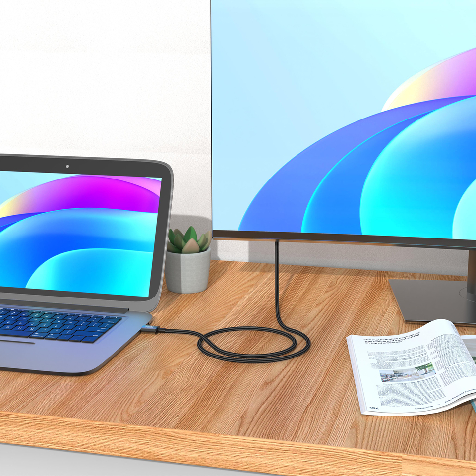 Phixi Force HD19 HDMI To HDMI 4K Görüntü Aktarma Kablosu, 1m, Hasır Kablo