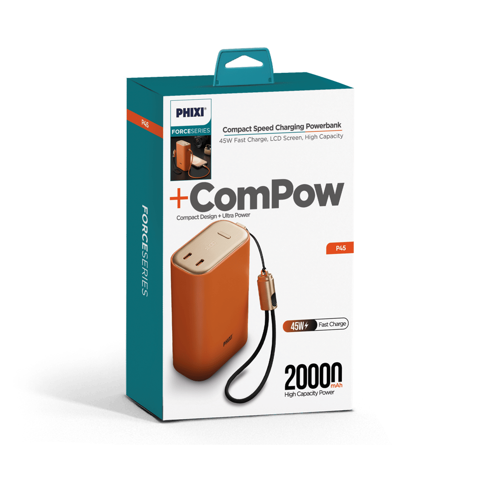 PHIXI FORCE P45 20000mAh 45W Hızlı Şarj Powerbank
