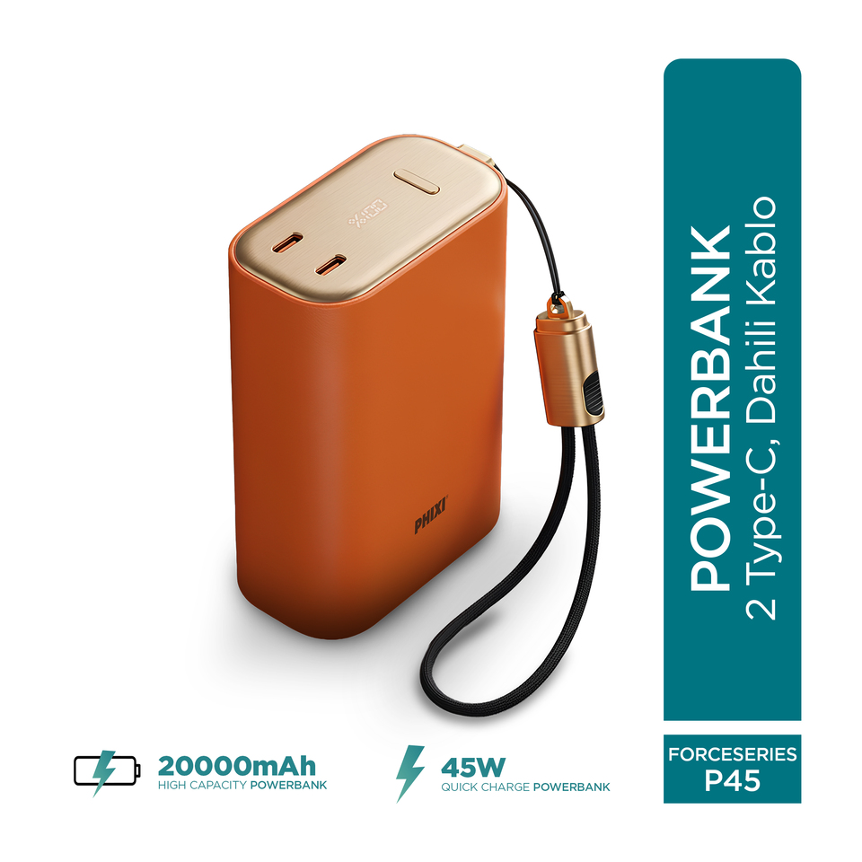 PHIXI FORCE P45 20000mAh 45W Hızlı Şarj Powerbank