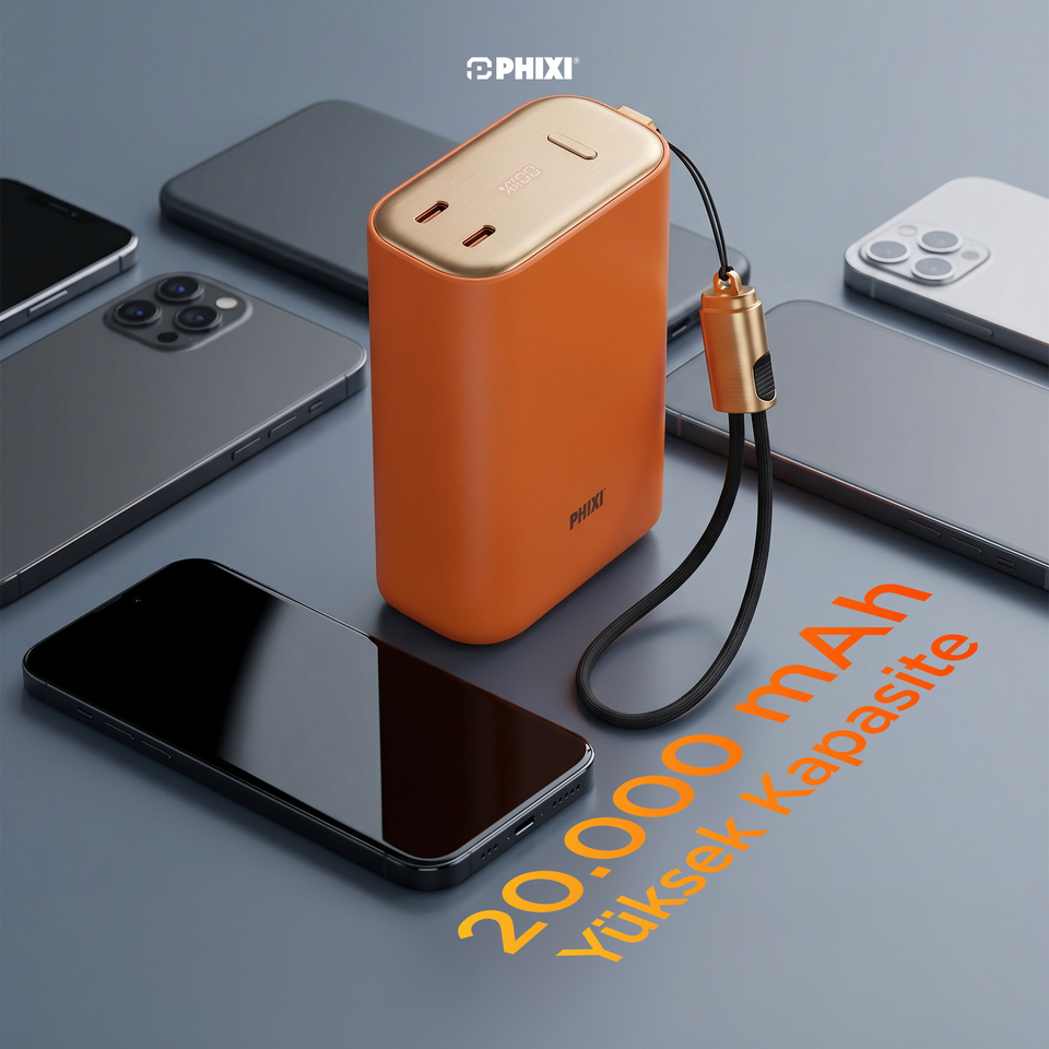 PHIXI FORCE P45 20000mAh 45W Hızlı Şarj Powerbank
