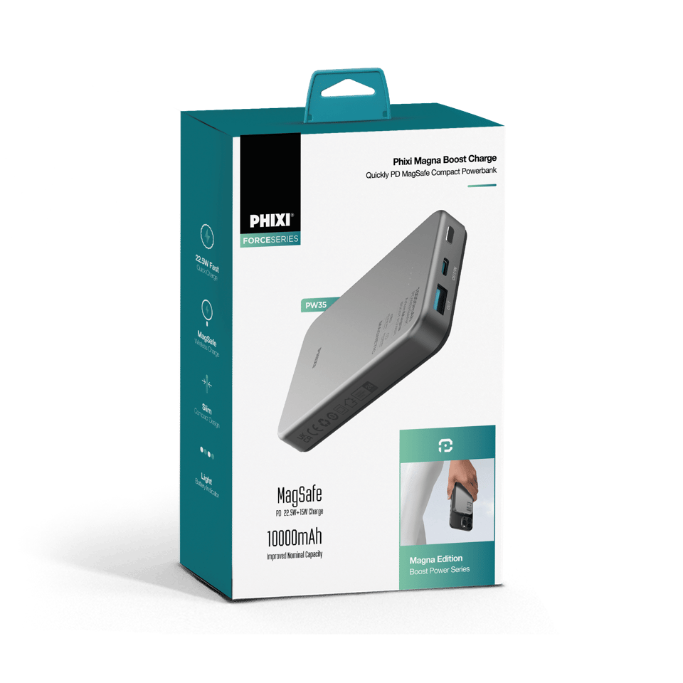 Phixi Force PW35 MagSafe Powerbank 10000mAh 22.5W Hızlı Şarj