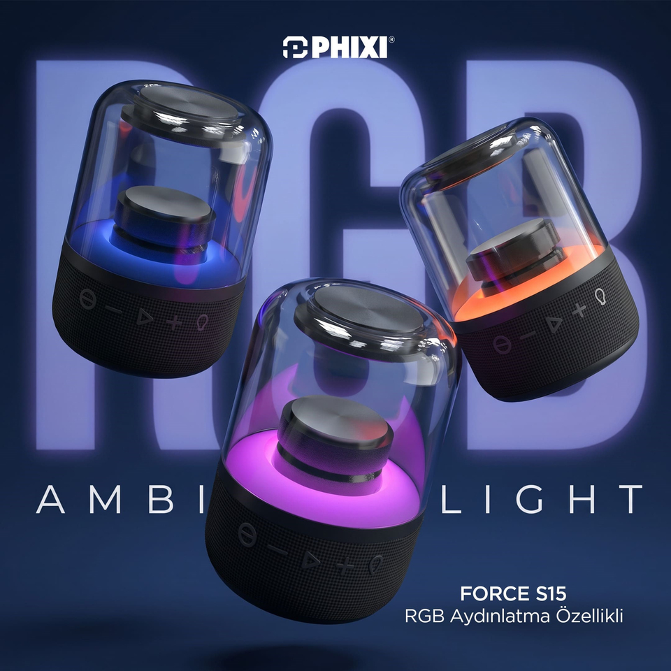 Phixi Force S15 TWS Extra Bass Bluetooth Hoparlör