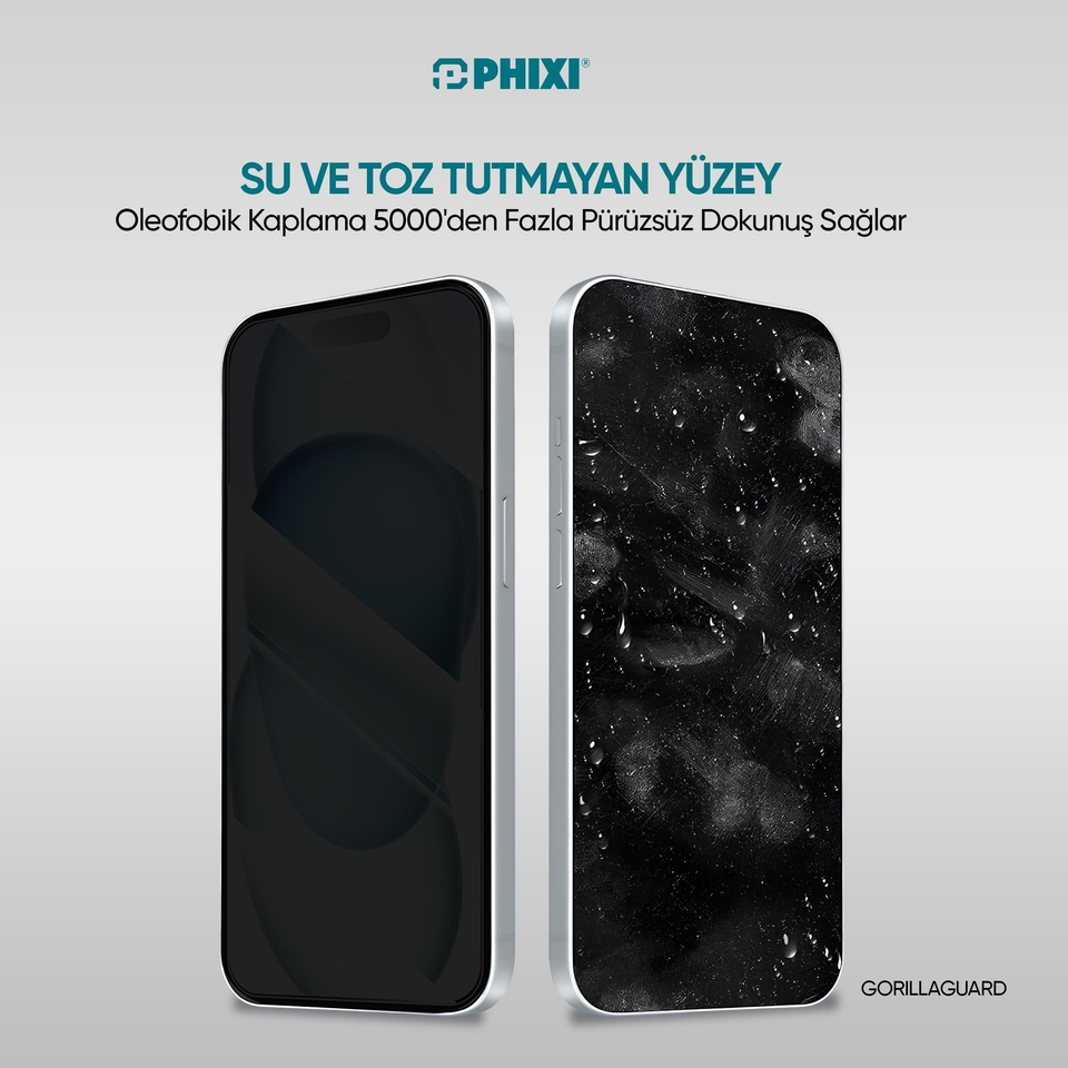 Phixi Hayalet Gorilla Guard iPhone 11 Kırılmaz Cam – HD Temperli, Tekrar Yapışabilir, Suyla Temizlenebilir, Anti-Statik, Süper Kavisli Ekran Koruyucu