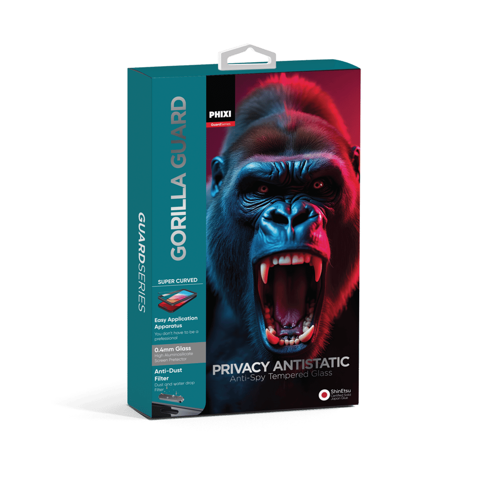 Phixi Hayalet Gorilla Guard iPhone 11 Kırılmaz Cam – HD Temperli, Tekrar Yapışabilir, Suyla Temizlenebilir, Anti-Statik, Süper Kavisli Ekran Koruyucu
