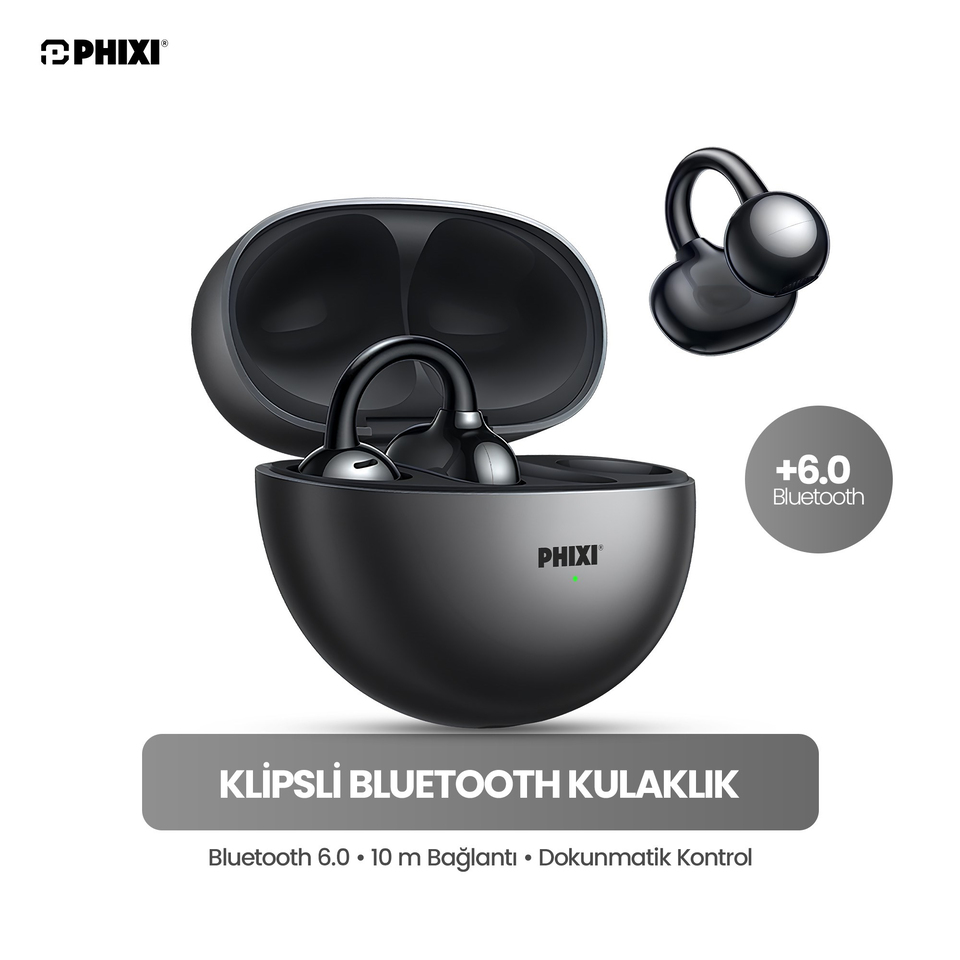 PHIXI Massive C50 Bluetooth 6.0 Clips Earbuds Kablosuz Kulaklık