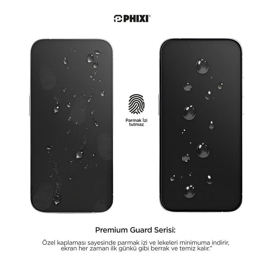 Phixi Premium Guard Hayalet Cam Ekran Koruyucu – iPhone 16 Pro Max Uyumlu | Antistatik, Su Tutmaz, Tam Kaplama