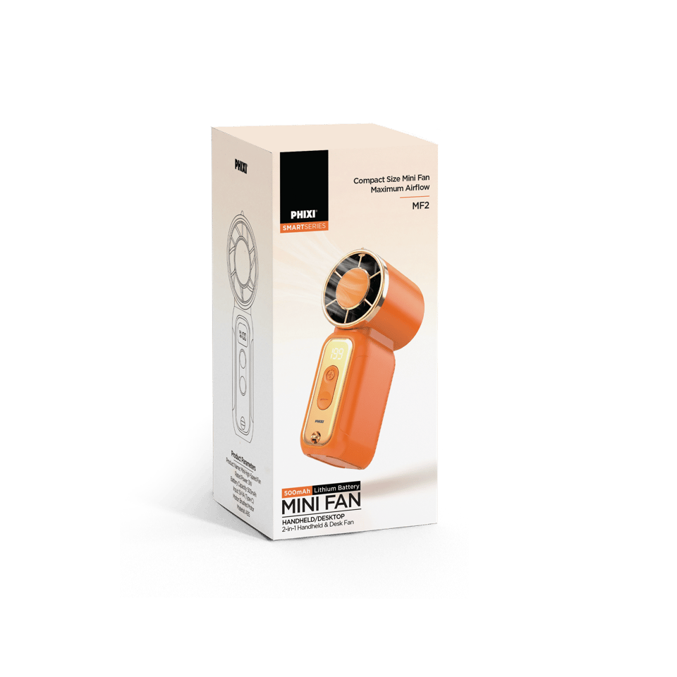 PHIXI Smart MF2 Dijital Göstergeli Şarjlı Taşınabilir Mini Fan