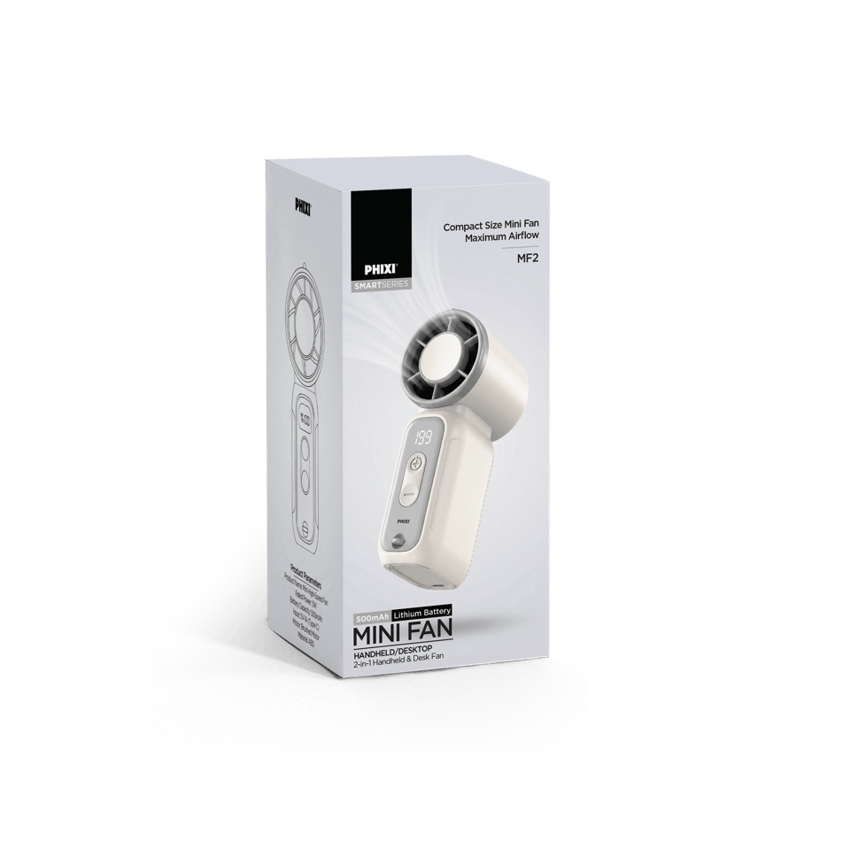 PHIXI Smart MF2 Dijital Göstergeli Şarjlı Taşınabilir Mini Fan