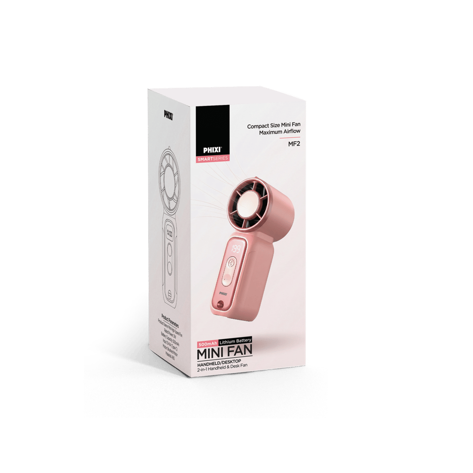 PHIXI Smart MF2 Dijital Göstergeli Şarjlı Taşınabilir Mini Fan