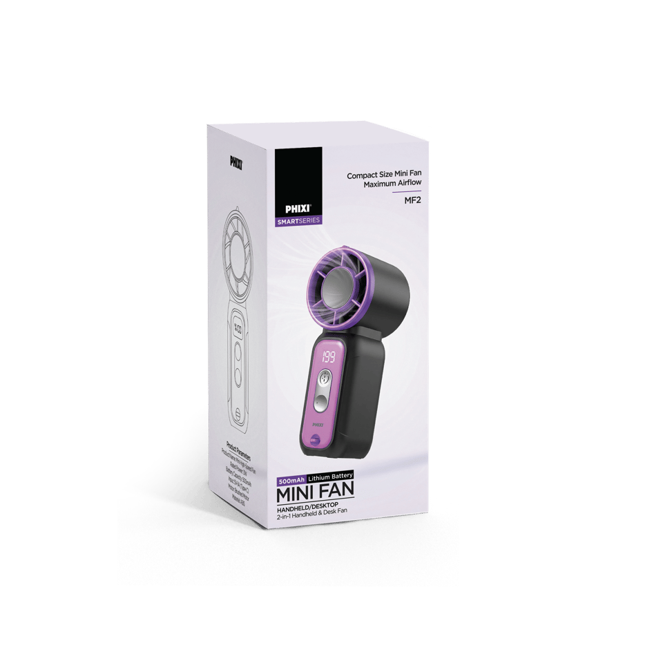 PHIXI Smart MF2 Dijital Göstergeli Şarjlı Taşınabilir Mini Fan