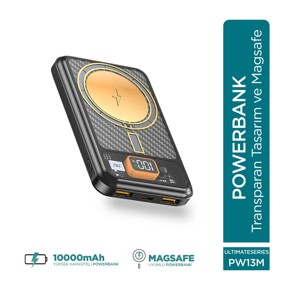 Phixi Ultimate PW13M 10.000mAh Wireless Transparan Powerbank