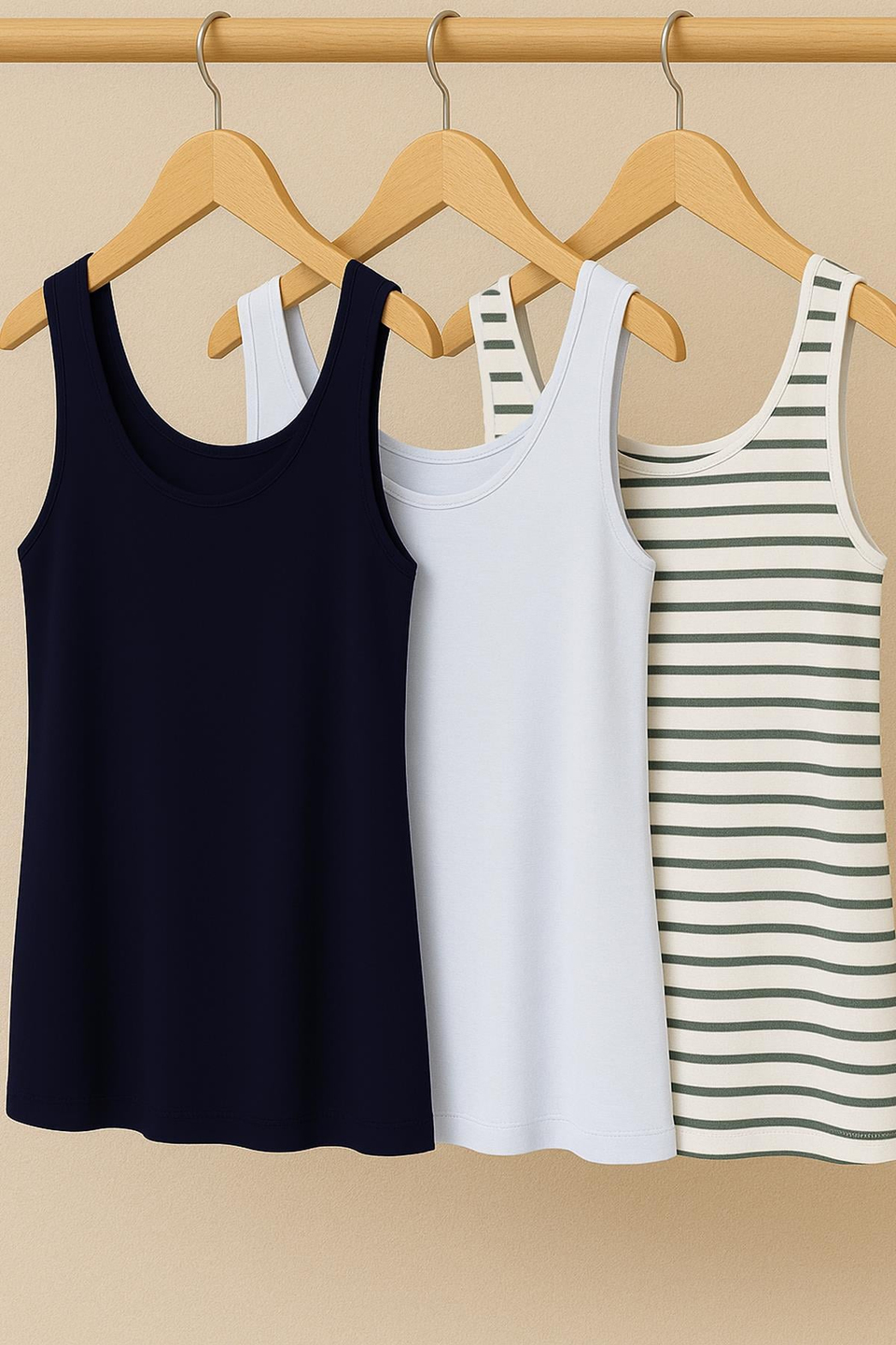 3 Adet A Kesim Rahat Kalıp Basic Kalın Askılı Atlet Tişört