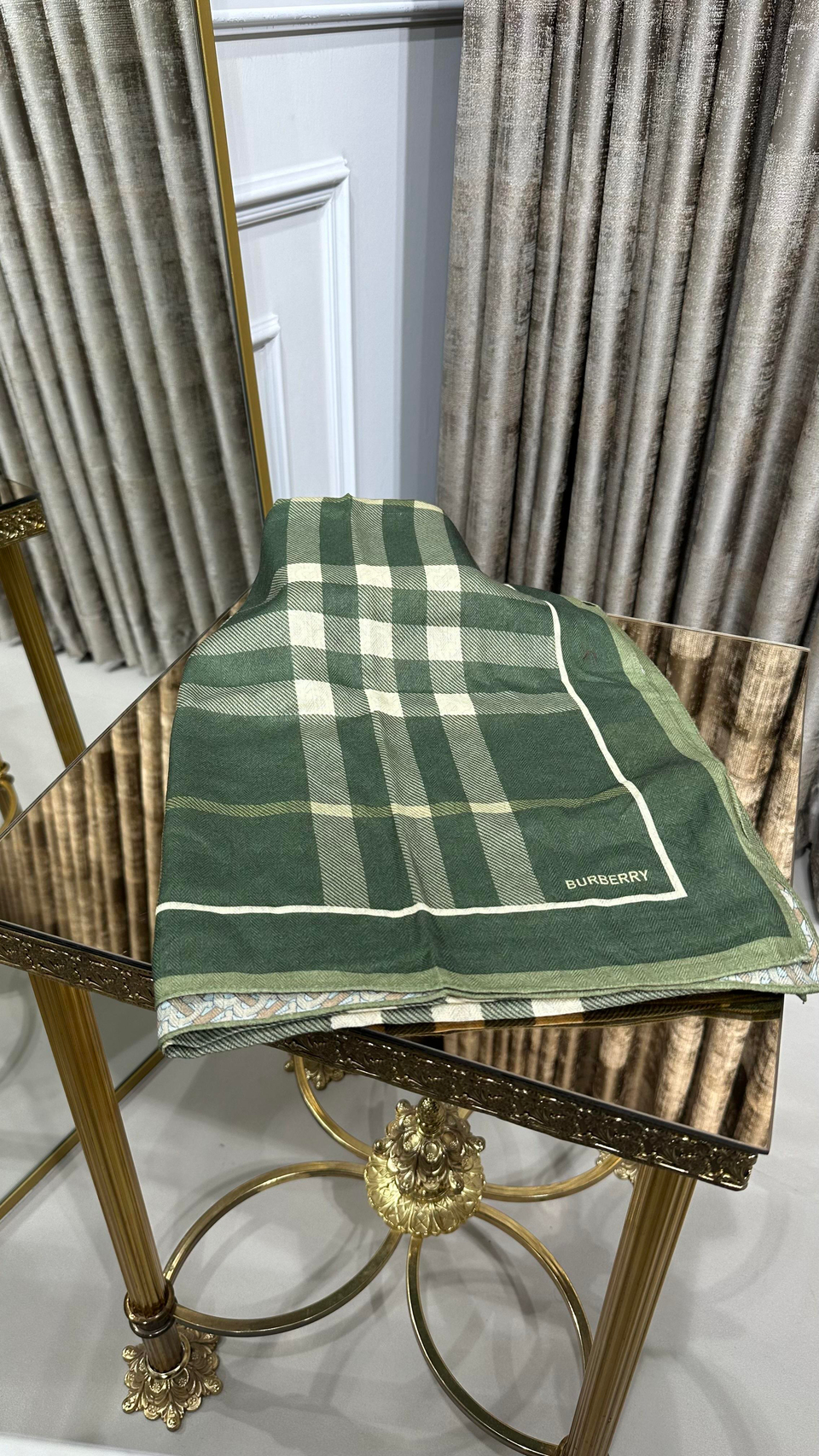 %100 BURB. DESEN YÜN ŞAL YEŞİL