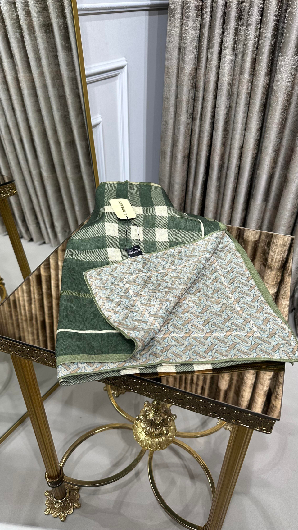 %100 BURB. DESEN YÜN ŞAL YEŞİL