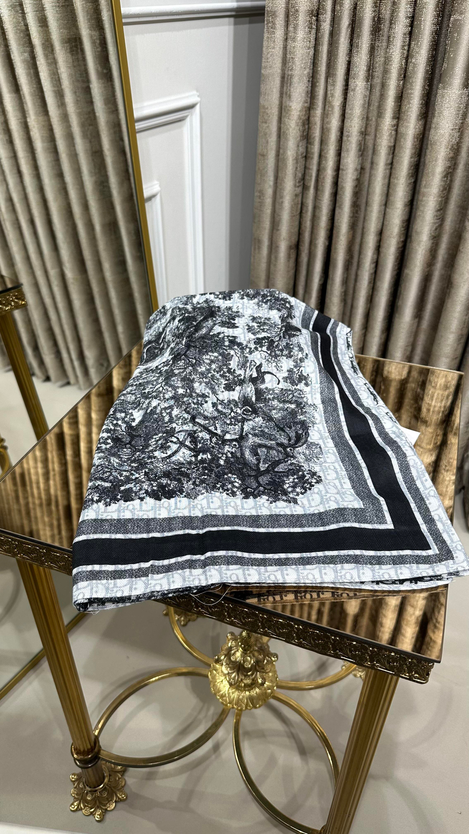 %100 D.OR DESEN YÜN ŞAL SİYAH