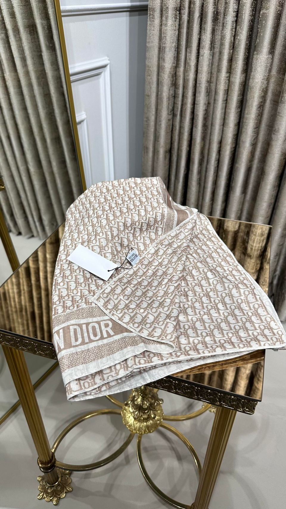 %100 D.OR DESEN YÜN ŞAL KARAMEL