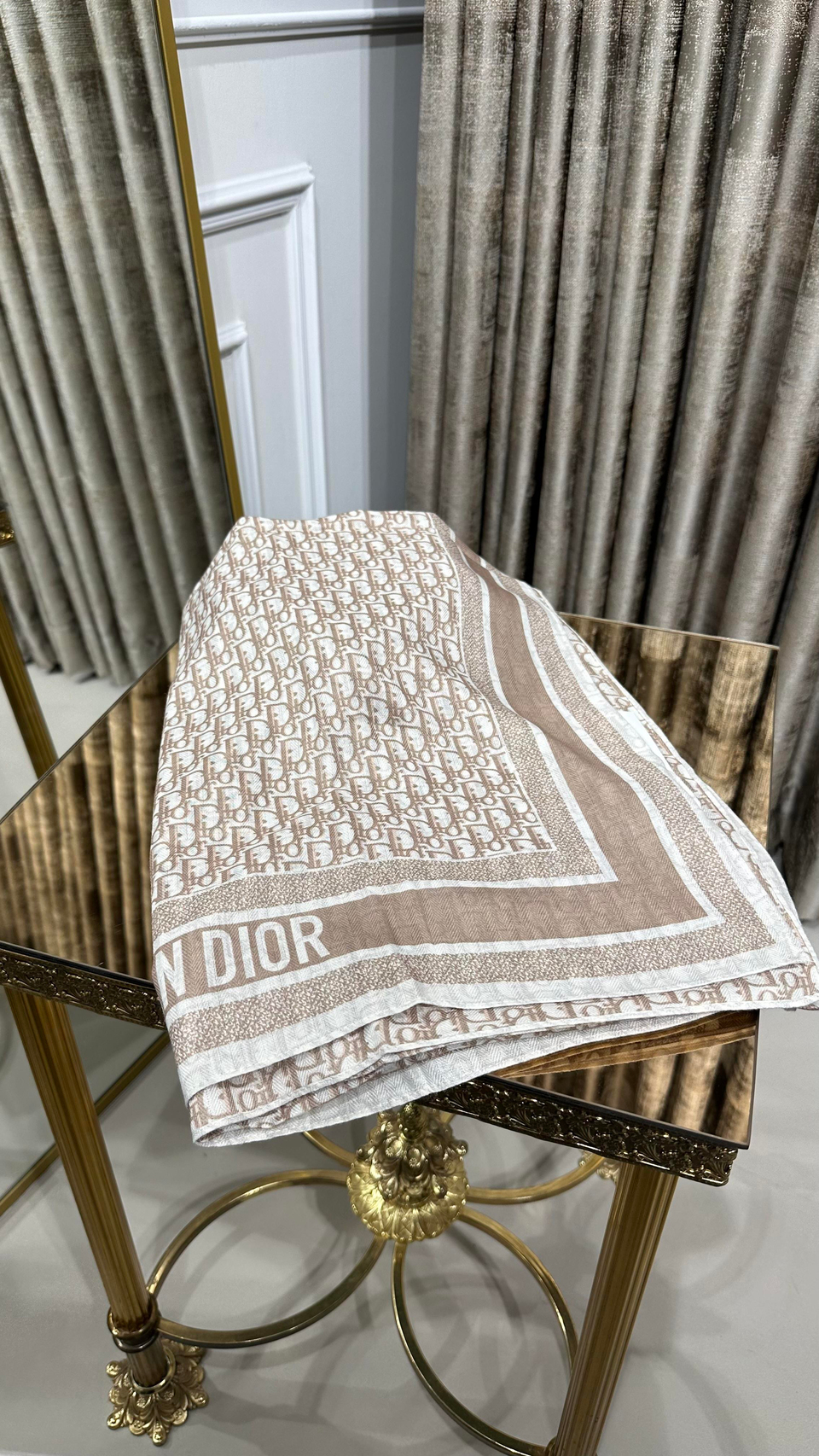 %100 D.OR DESEN YÜN ŞAL KARAMEL