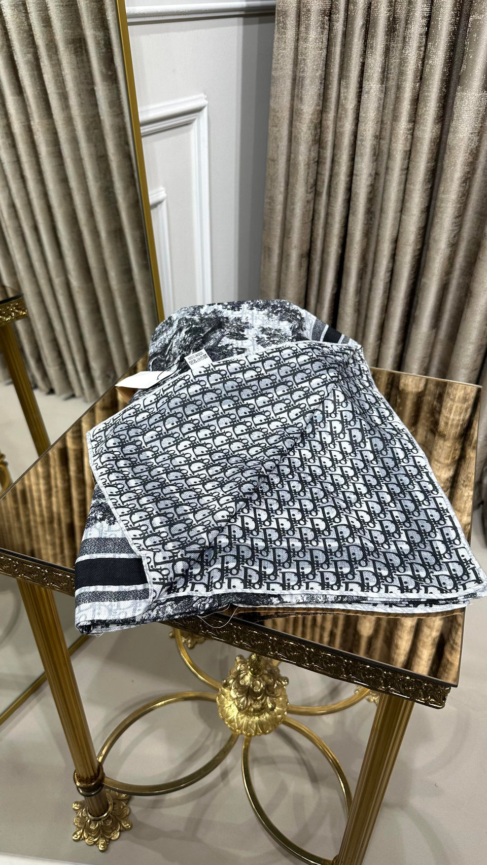 %100 D.OR DESEN YÜN ŞAL SİYAH