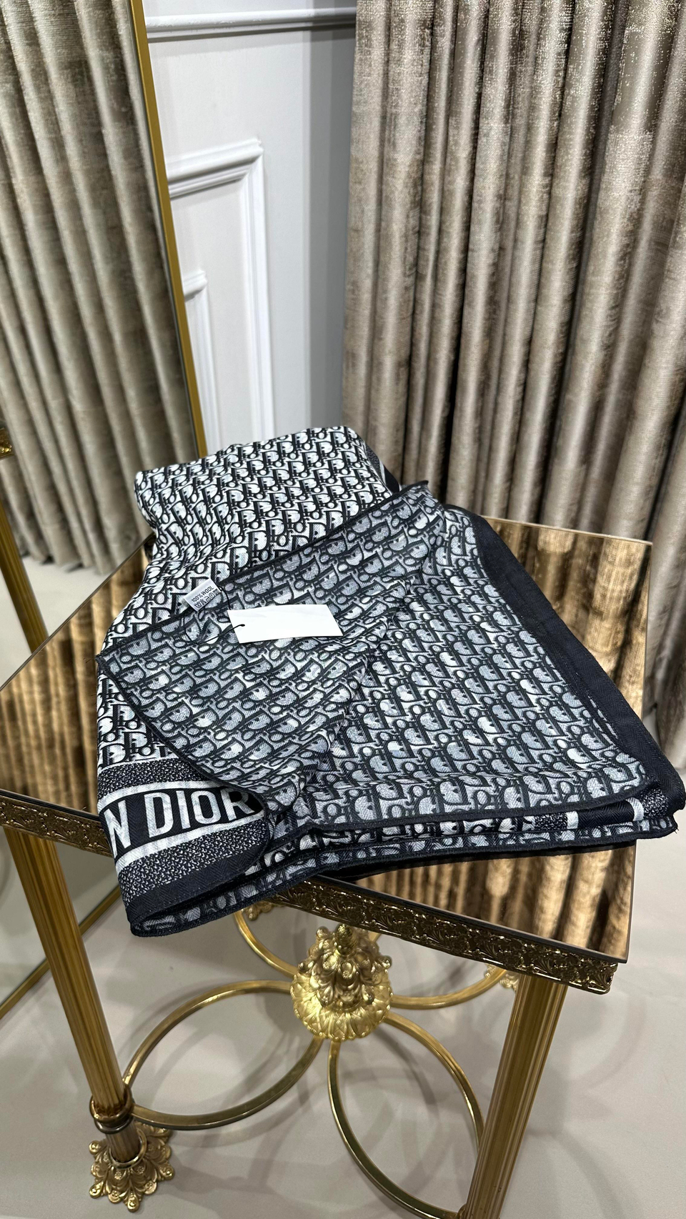 %100 D.OR DESEN YÜN ŞAL SİYAH