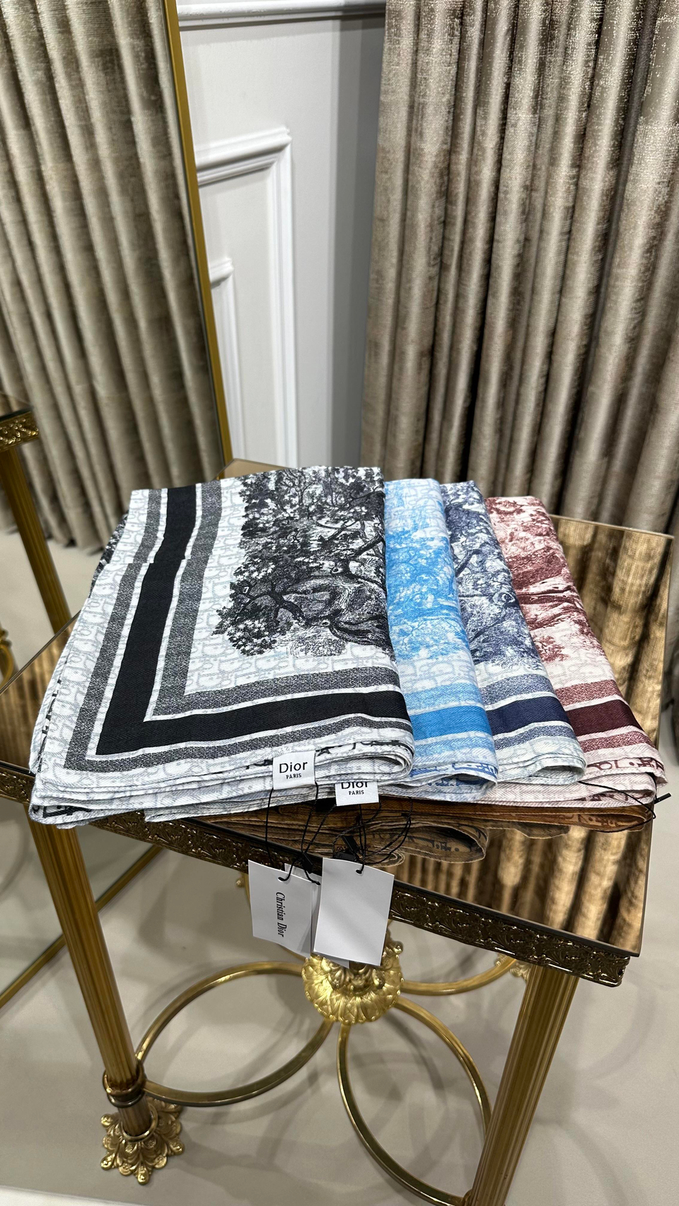 %100 D.OR DESEN YÜN ŞAL LACİVERT