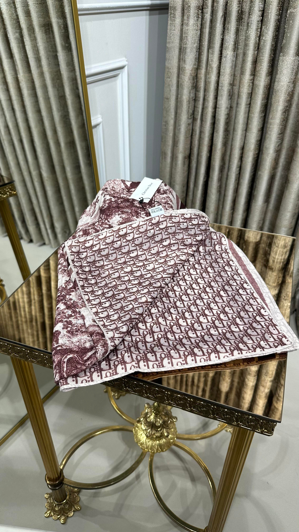 %100 D.OR DESEN YÜN ŞAL BORDO