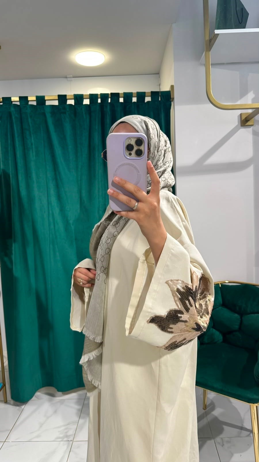 İTHAL KETEN TASARIM ABAYA BEJ