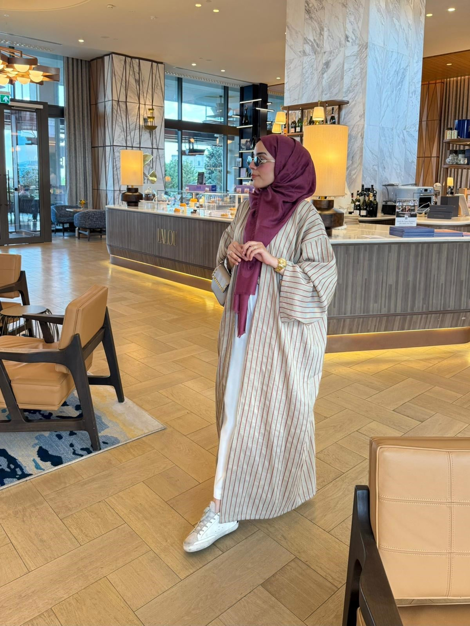 İTHAL KETEN TASARIM ABAYA SETİ BORDO