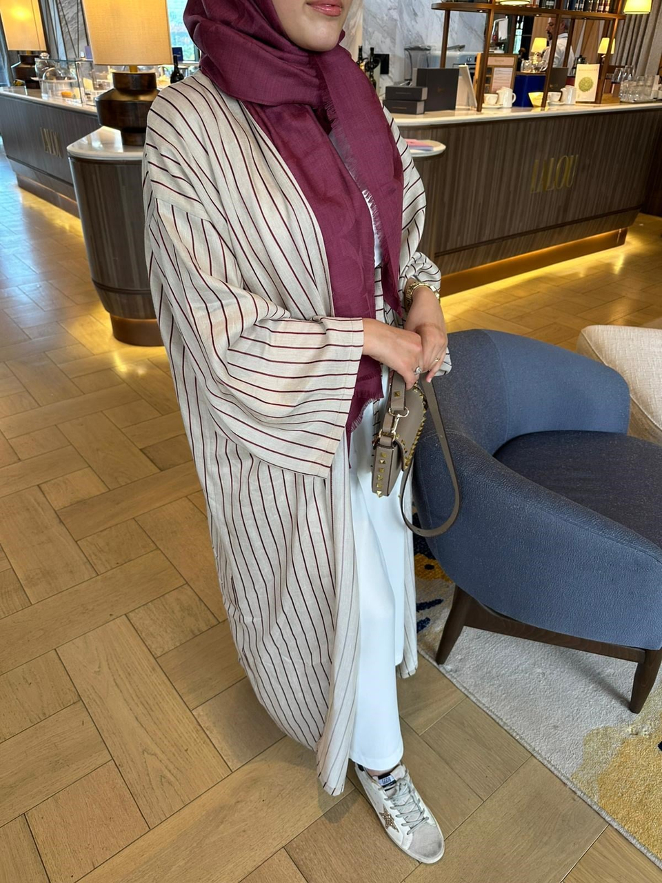 İTHAL KETEN TASARIM ABAYA SETİ BORDO