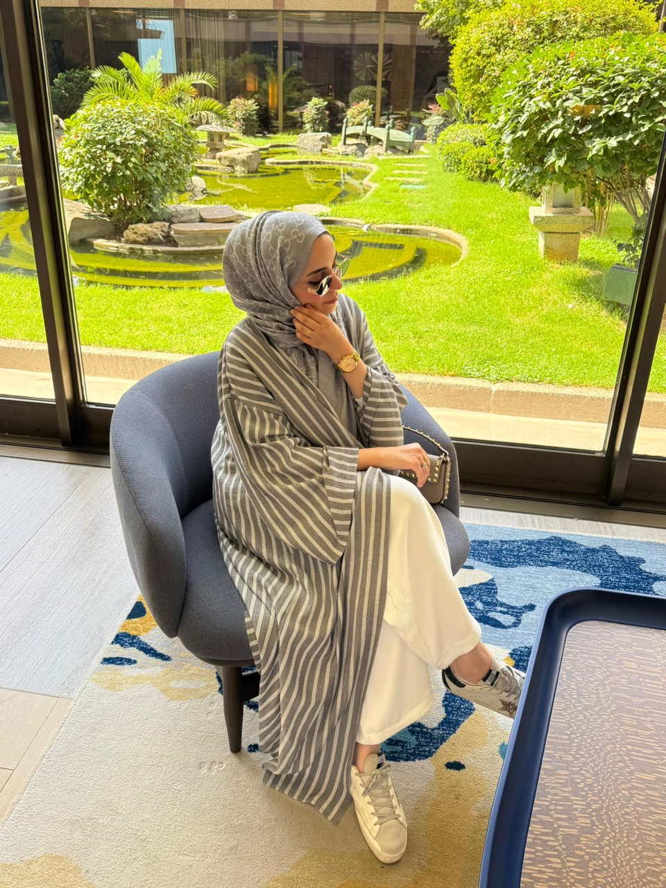 İTHAL KETEN TASARIM ABAYA SETİ GRİ