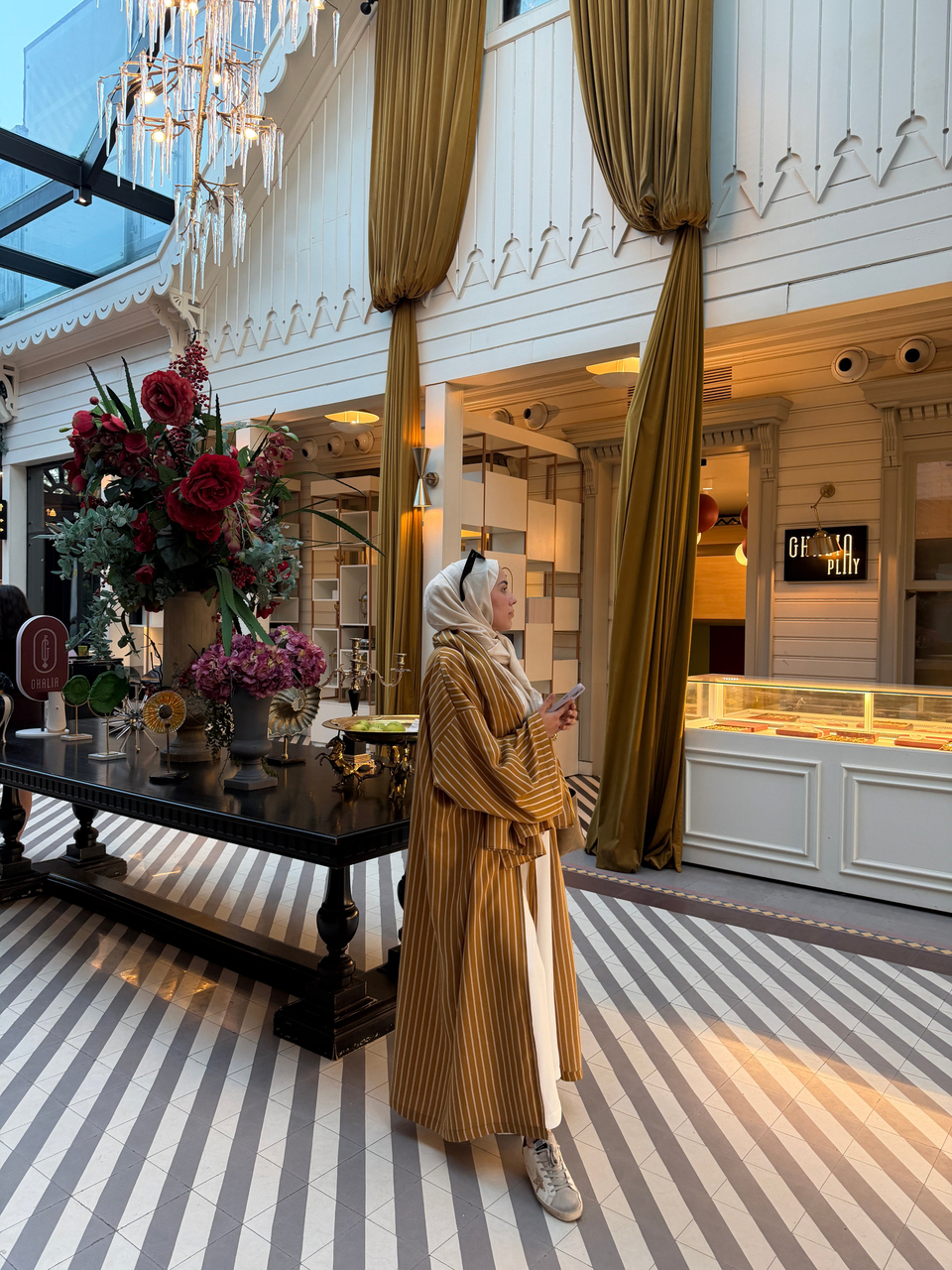 İTHAL KETEN TASARIM ABAYA SETİ HARDAL
