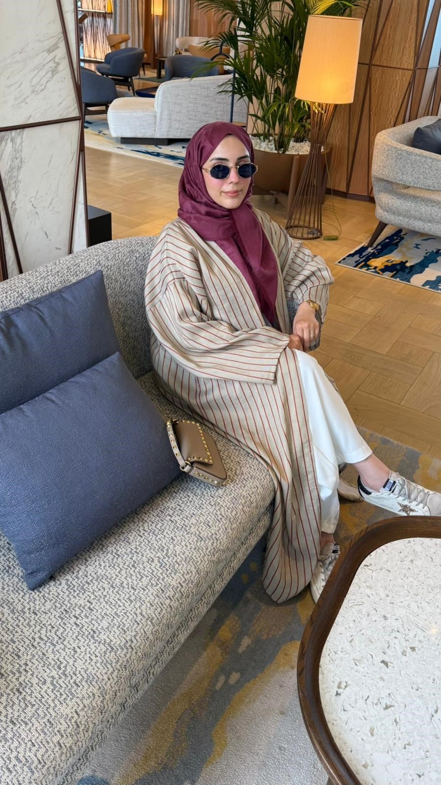 İTHAL KETEN TASARIM ABAYA SETİ KİREMİT