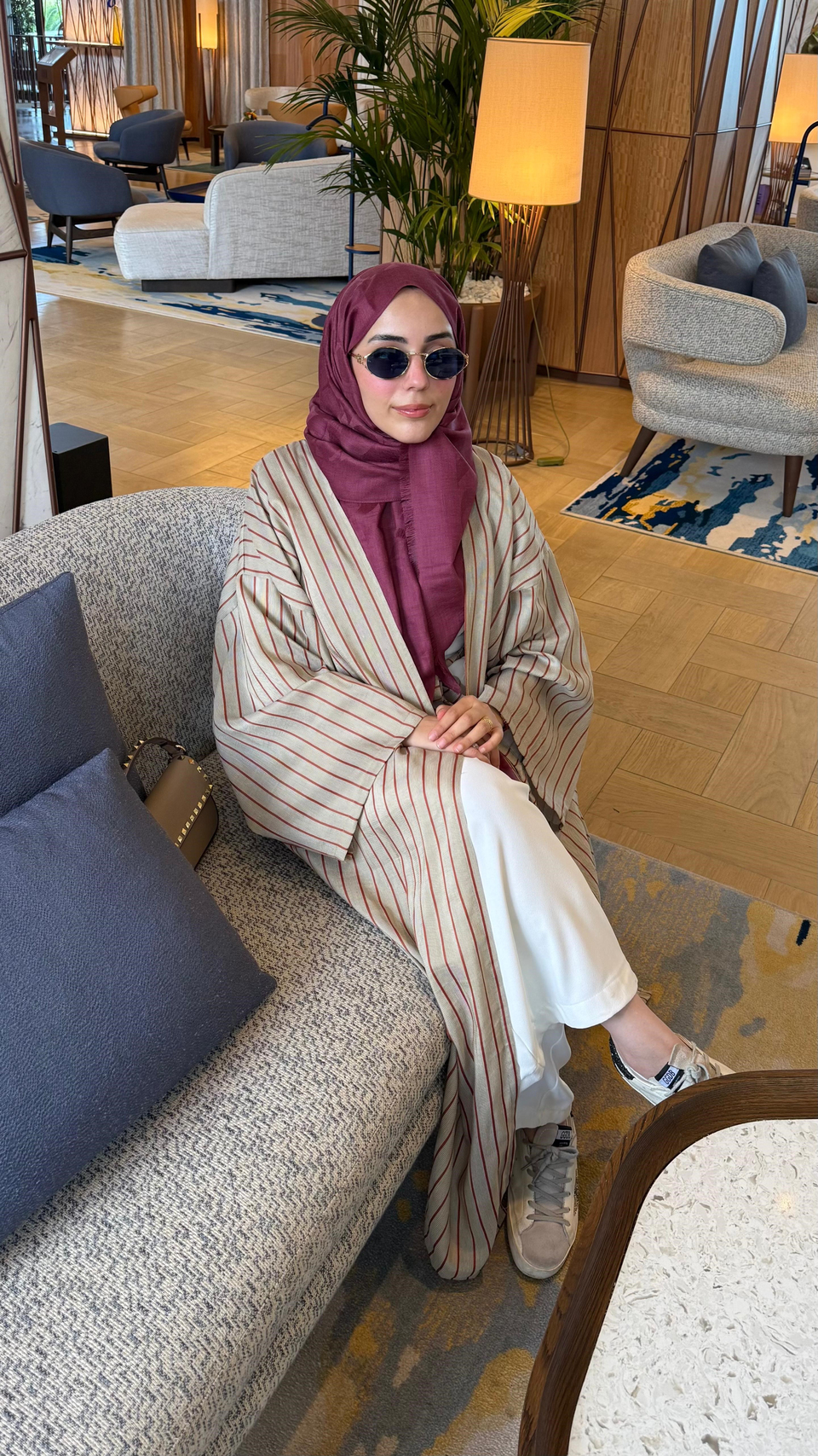 İTHAL KETEN TASARIM ABAYA SETİ KİREMİT
