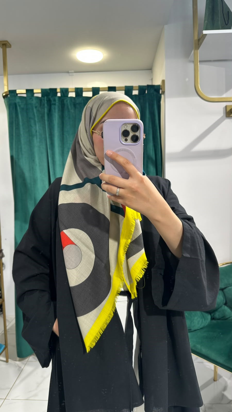 İTHAL KETEN TASARIM ABAYA SETİ SİYAH