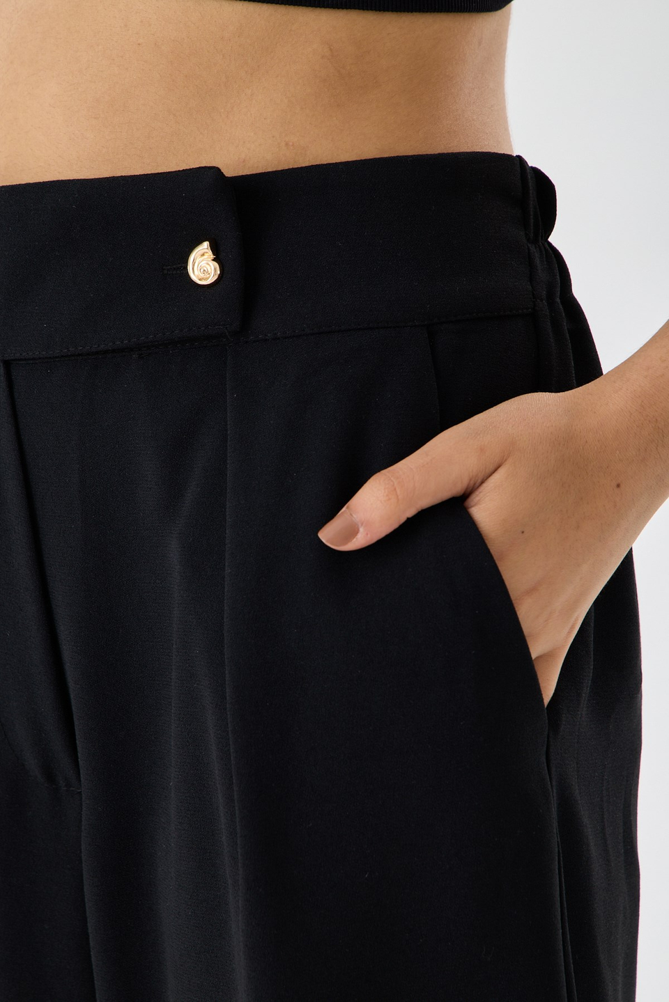 KREP TASARIM PANTOLON PREMUIM SİYAH