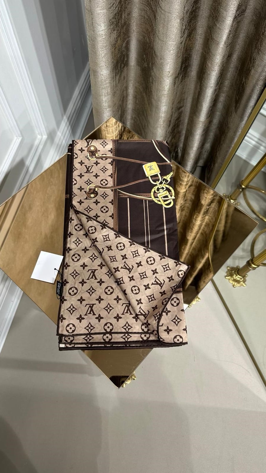 LV TWİL İPEK EŞARP ACI KAHVE