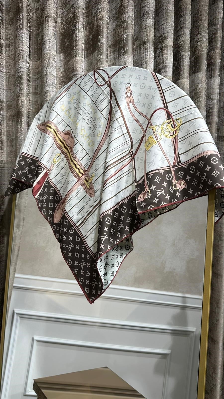 LV TWİL İPEK EŞARP KAHVE