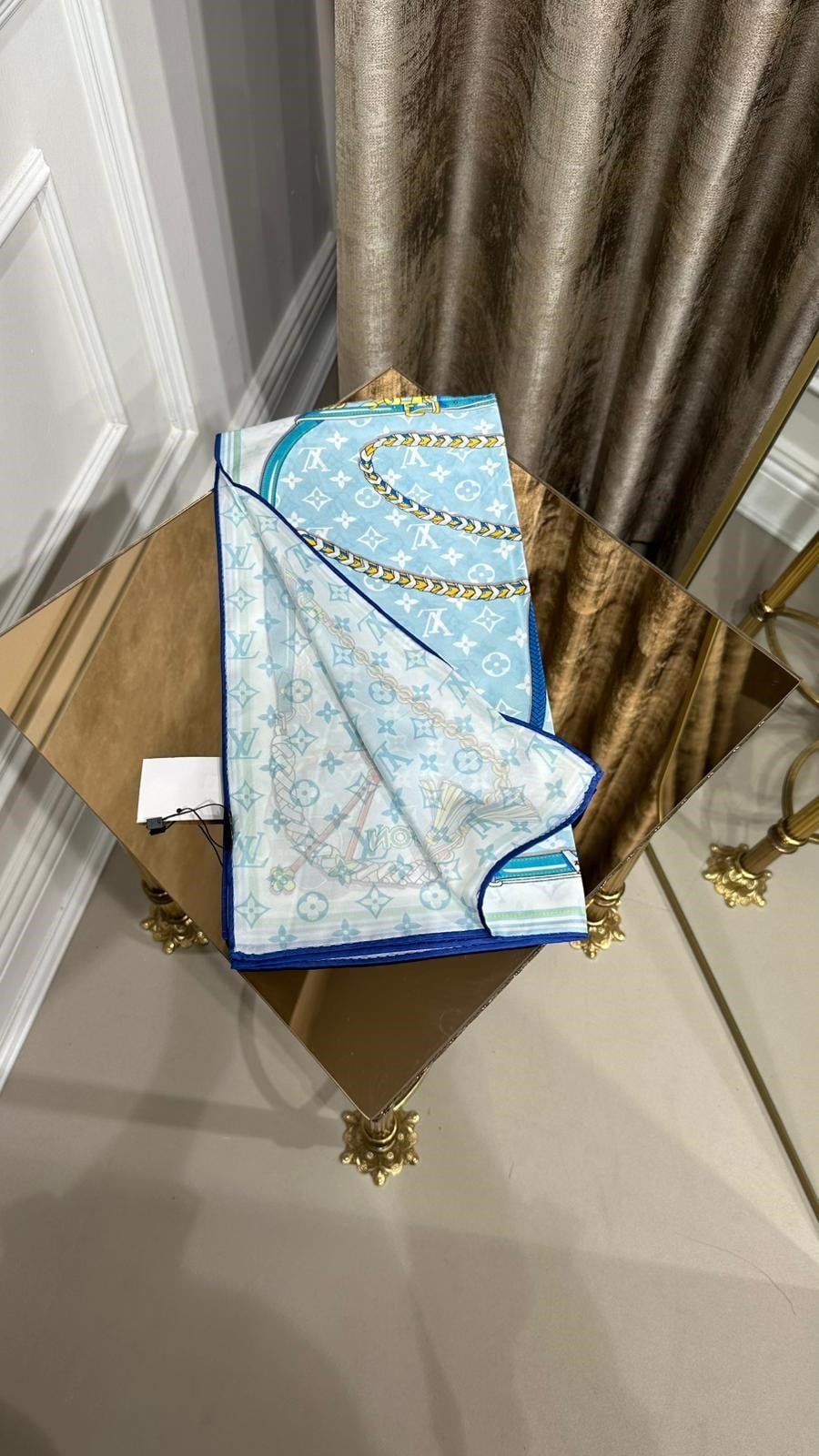 LV TWİL İPEK EŞARP MAVİ