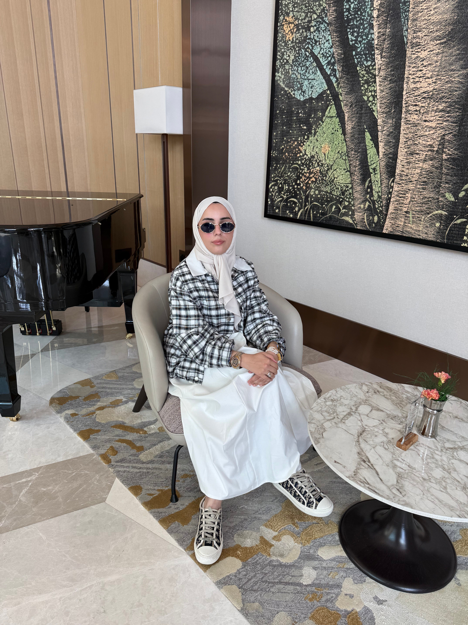 Siyah Ekose Oversize Ceket