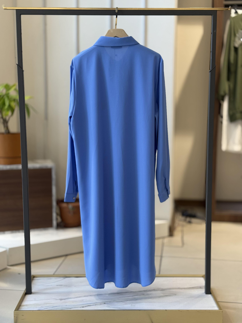 Esilastore Gizli Düğme Detaylı Tunik Mavi