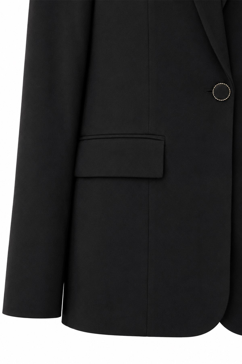 Kapaklı Cepli Tek Düğmeli Süet Blazer Siyah Ceket 0070