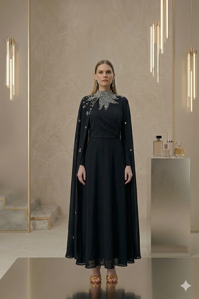 JAMİLA SARAH KREP ZELA DRESS ABİYE ELBİSE