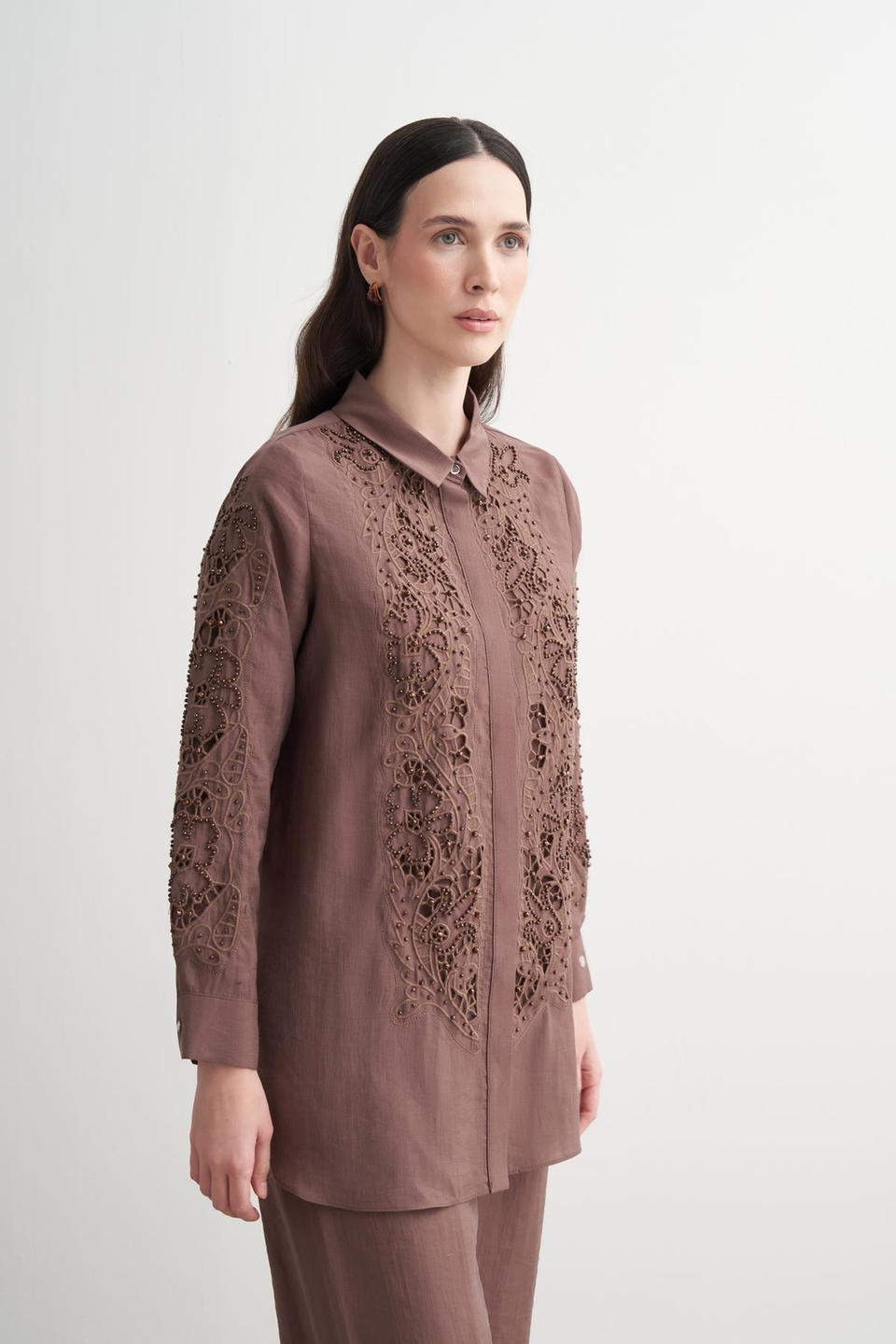 Merwe By Moodbasic KRİSTAL BONCUK İŞLEMELİ NAKIŞLI TAKIM