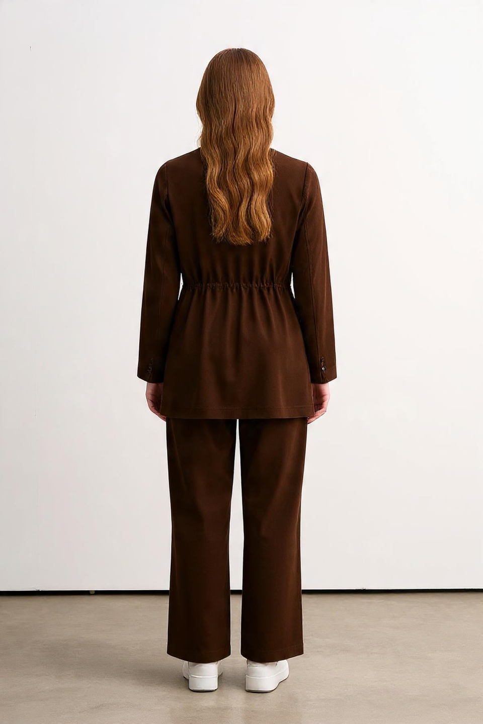 MOODBASIC BELİ BÜZGÜLÜ ÖRME CEKETLİ TAKIM