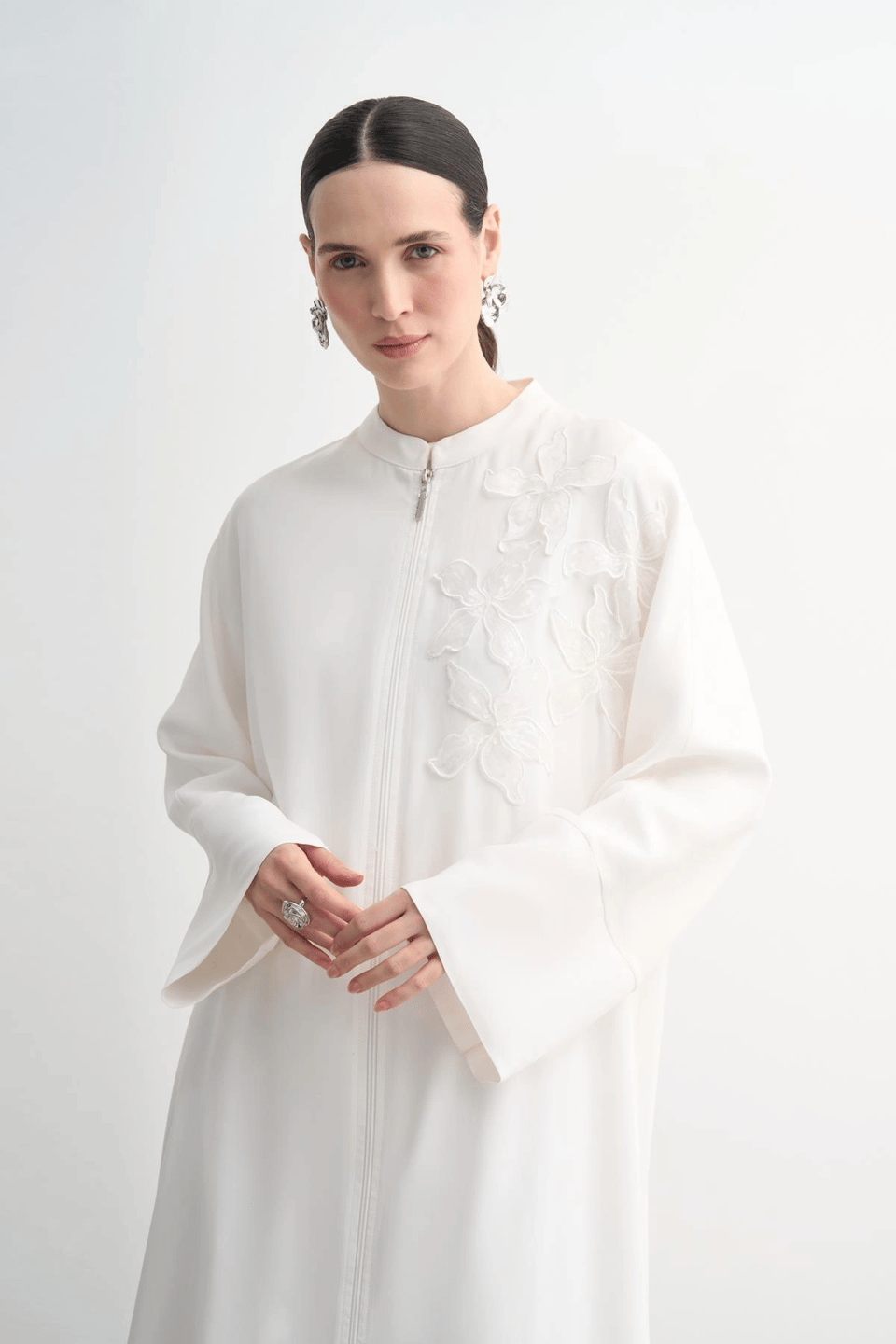 MOODBASIC ORGANZE ÇİÇEK NAKIŞLI FERACE