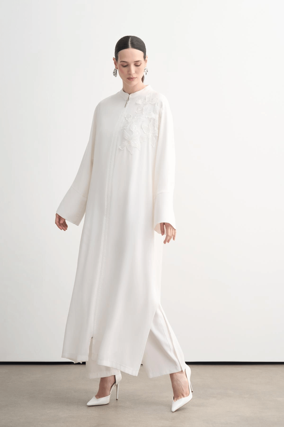 MOODBASIC ORGANZE ÇİÇEK NAKIŞLI FERACE