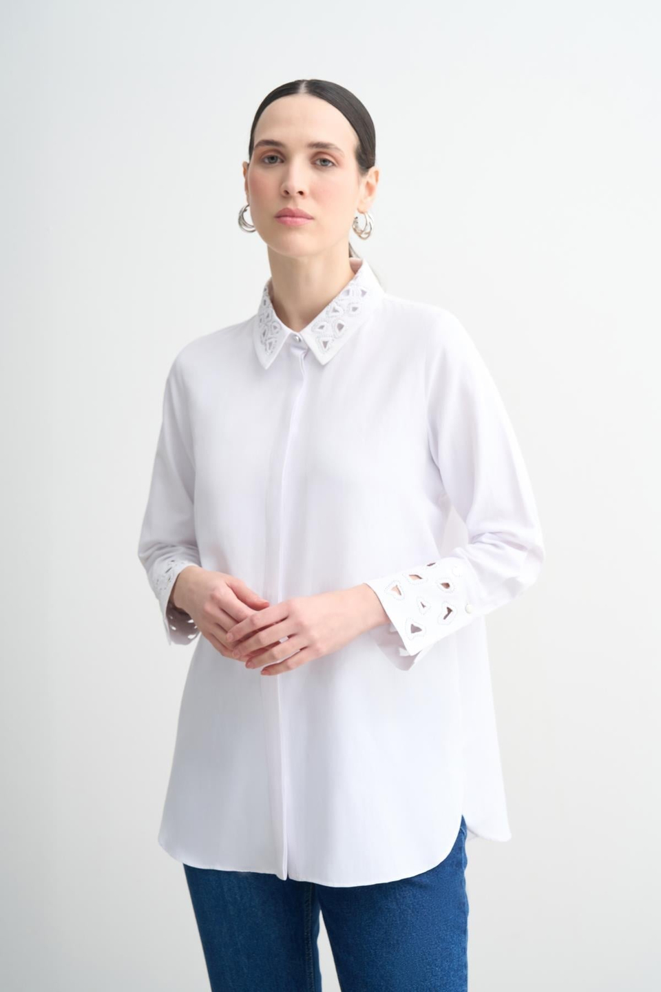 MOODBASIC PREMIUM DELİKLİ NAKIŞLI UZUN MANŞETLİ GÖMLEK
