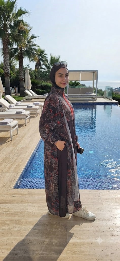 MOODBASİC SWİMWEAR ZEBRA DESENLİ PAREOLU TESETTÜR MAYO